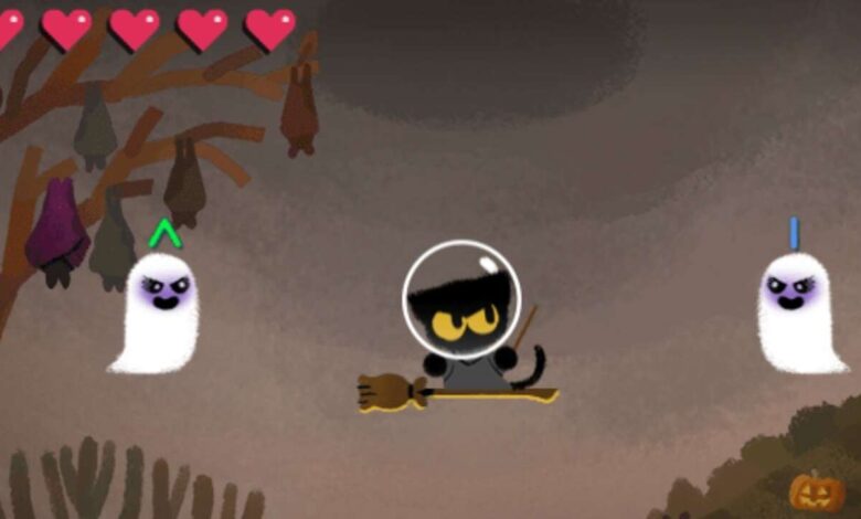 Explodir fantasmas e até mesmo o sol assombrado com o Google Doodle de Halloween deste ano