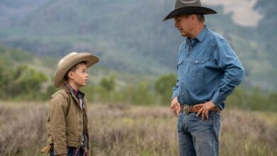 Wes Bentley as Jamie Dutton and Luke Grimes as Kayce Dutton in Yellowstone