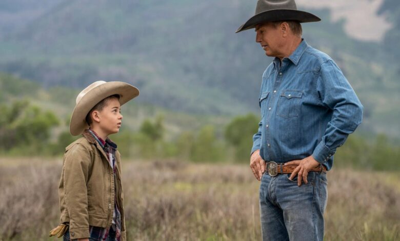 Wes Bentley as Jamie Dutton and Luke Grimes as Kayce Dutton in Yellowstone