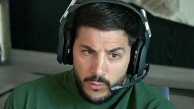 NICKMERCS staring into camera looking angry