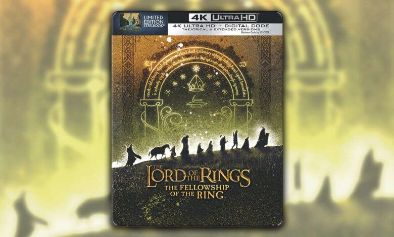 LOTR exclusivo do Walmart: Fellowship Of The Ring 4K Steelbook disponível para encomenda