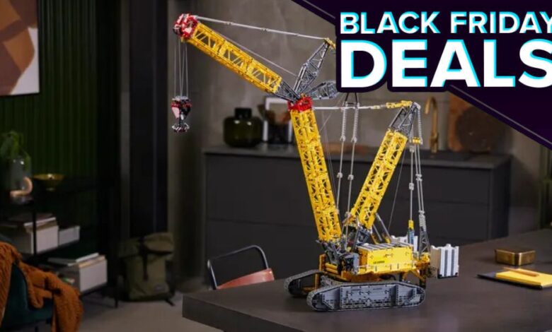 O conjunto de guindaste sobre esteiras Lego Technic Liebherr tem desconto pelo preço mais baixo de todos os tempos