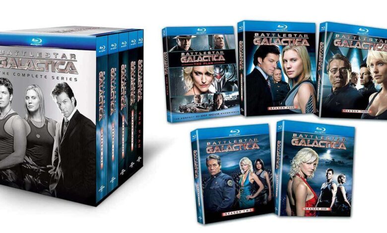 O conjunto de caixas da série completa Battlestar Galactica custa US $ 54 na Amazon para a Cyber ​​​​Monday