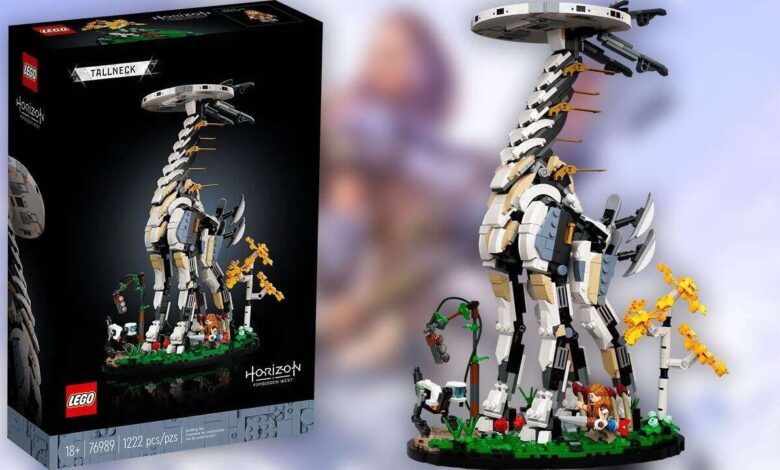 O conjunto Horizon Forbidden West Tallneck Lego custa US $ 63 na Amazon para a Cyber ​​​​Monday