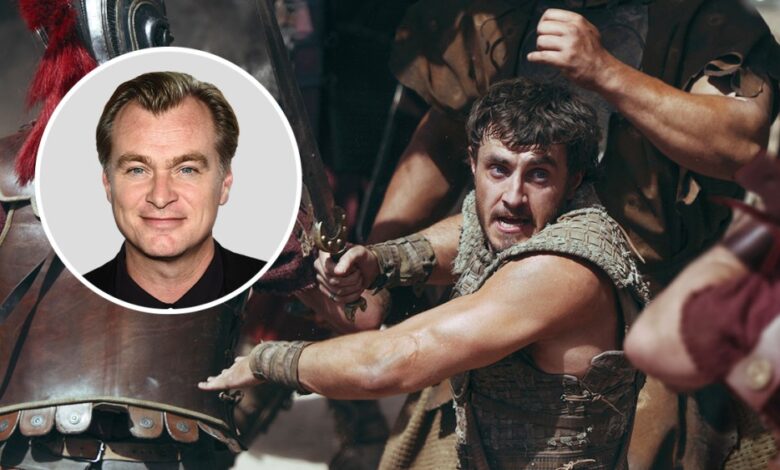 Diretor Christopher Nolan em 'Gladiador II' de Ridley Scott