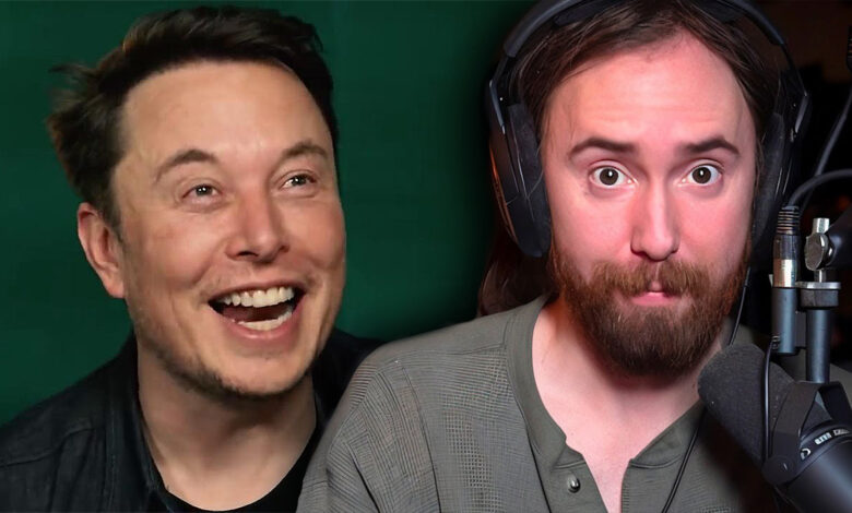 elon musk and asmongold with poe 2 background