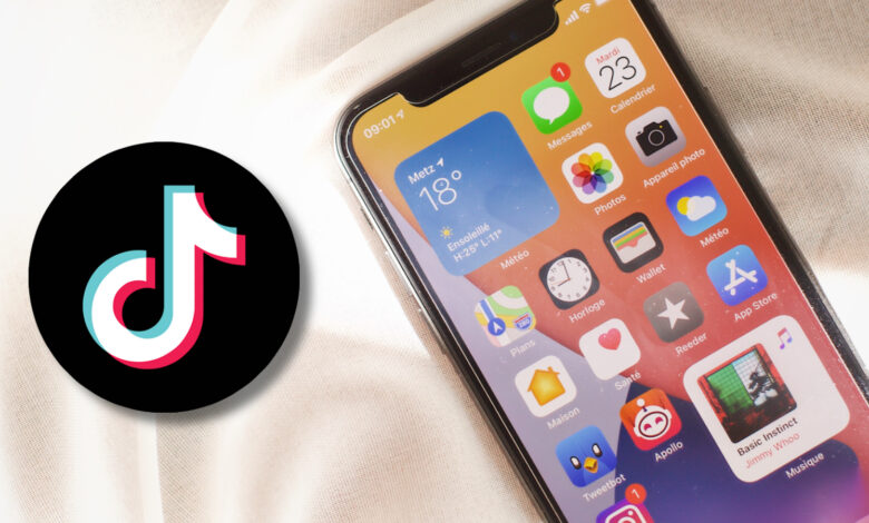 TikTok logo on a phone