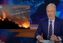 Jon Stewart critica os republicanos por exigir condições para o alívio de incêndios em Los Angeles