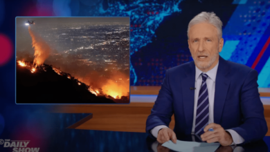 Jon Stewart critica os republicanos por exigir condições para o alívio de incêndios em Los Angeles