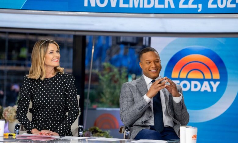 Savannah Guthrie e Craig Melvin prontos para o novo dia no 'Today' da NBC