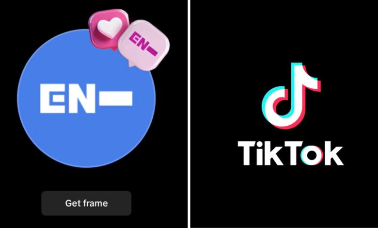 TikTok logo next to image of the hastags