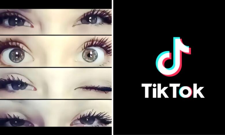 TikTok user doing the Microwave Filter trend