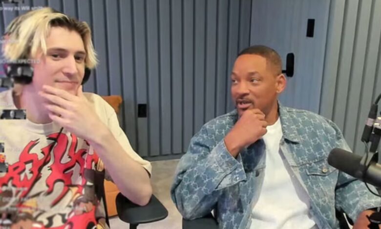 xQc and Will Smith appear on stream together.