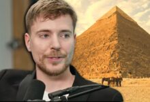 Logan Paul is pictured over a background of the pyramids.